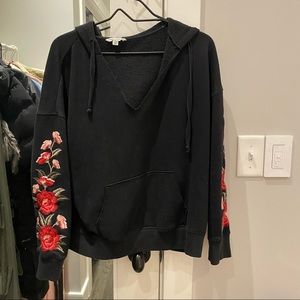 American Eagle flower embroidered hoodie